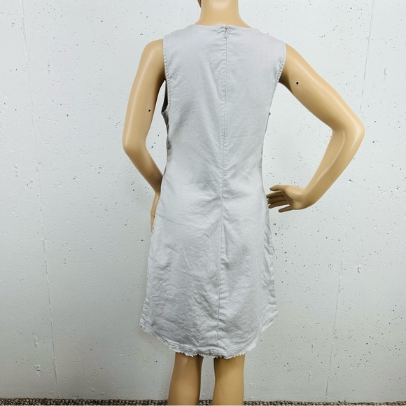Level 99 size Small Frost Gray Linen Blend Dress - Picture 3 of 14